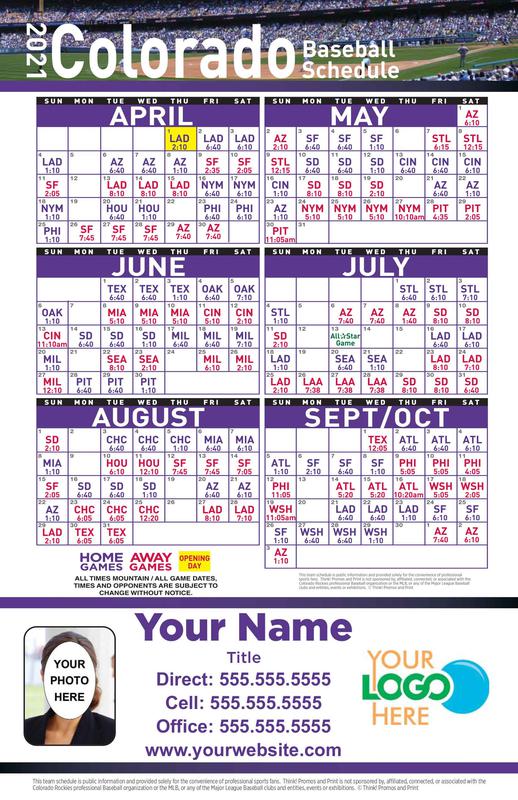 Professional Baseball Schedule Postcards