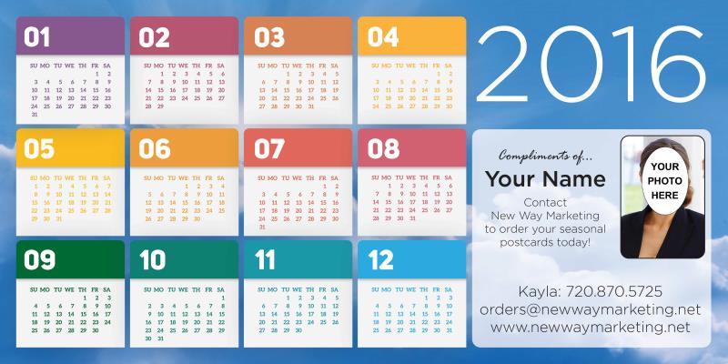 calendar postcard