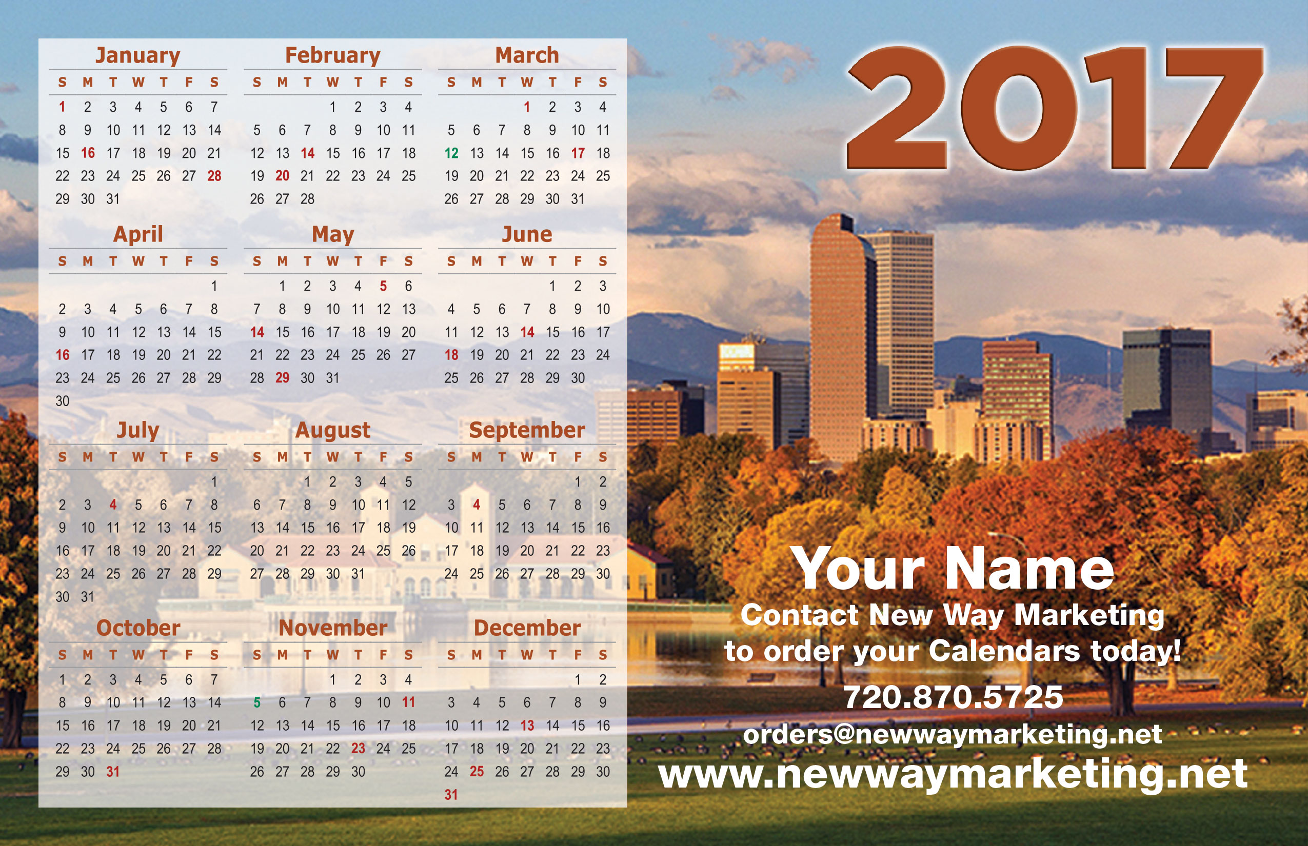 2019 Calendar Postcards Direct Mail Postcard Design Services Full
