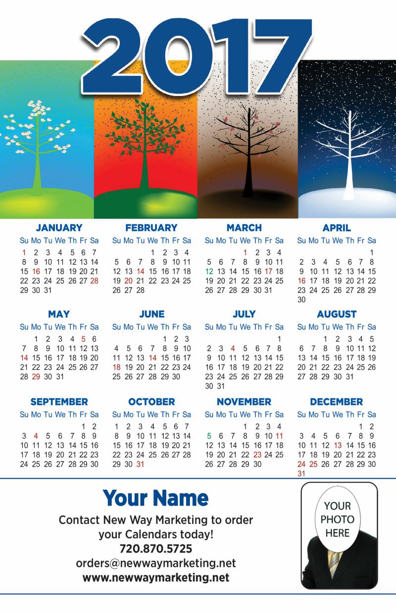 calendar postcard
