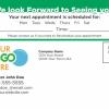 Standard Appointment Recall /  Reminder Back for Medical Postcards.  Green is just a sample - Postcard can have color changed to match your company colors at co charge.